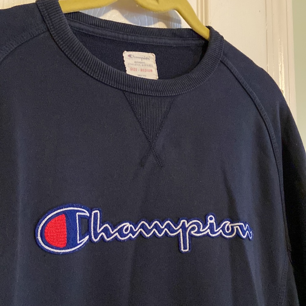 Authentic reverse weave, Champion athletic dark navy blue sweatshirt - Picture 3 of 11